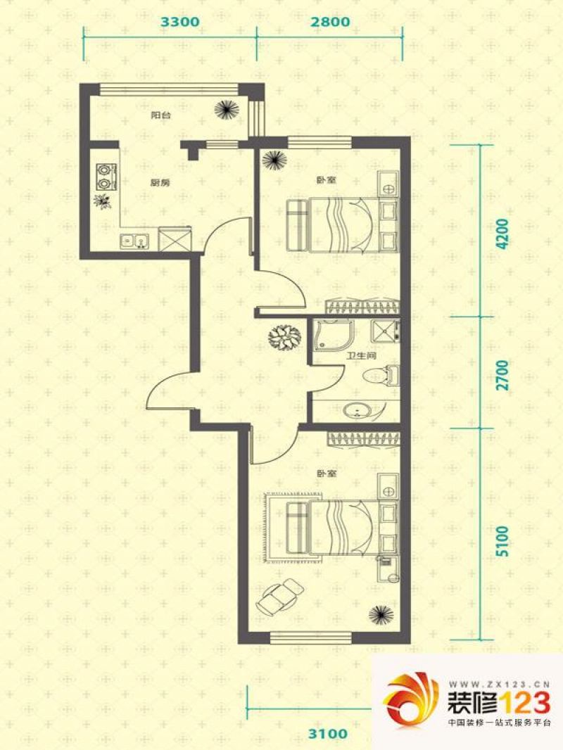 成涛绿锦国际户型图25号楼A户型 ...