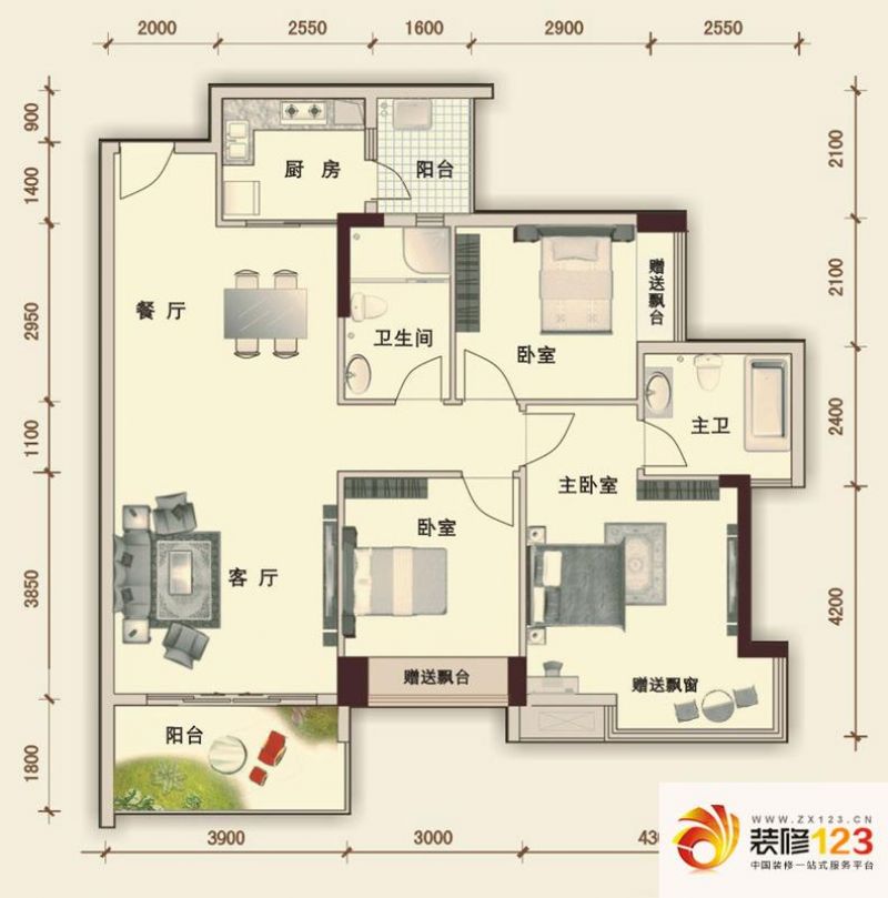 水岸香洲户型图典范雅居户型 3室.