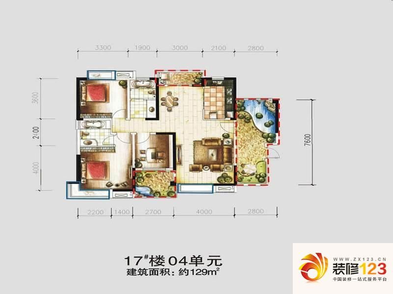 新华国际广场16号楼-4单元户型图 .