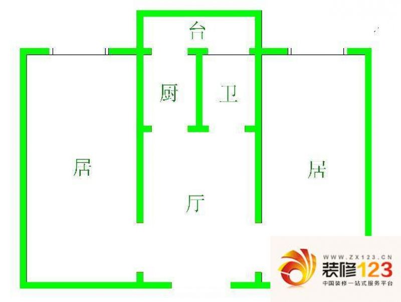 总部1号户型图两室一厅 2室1厅1.