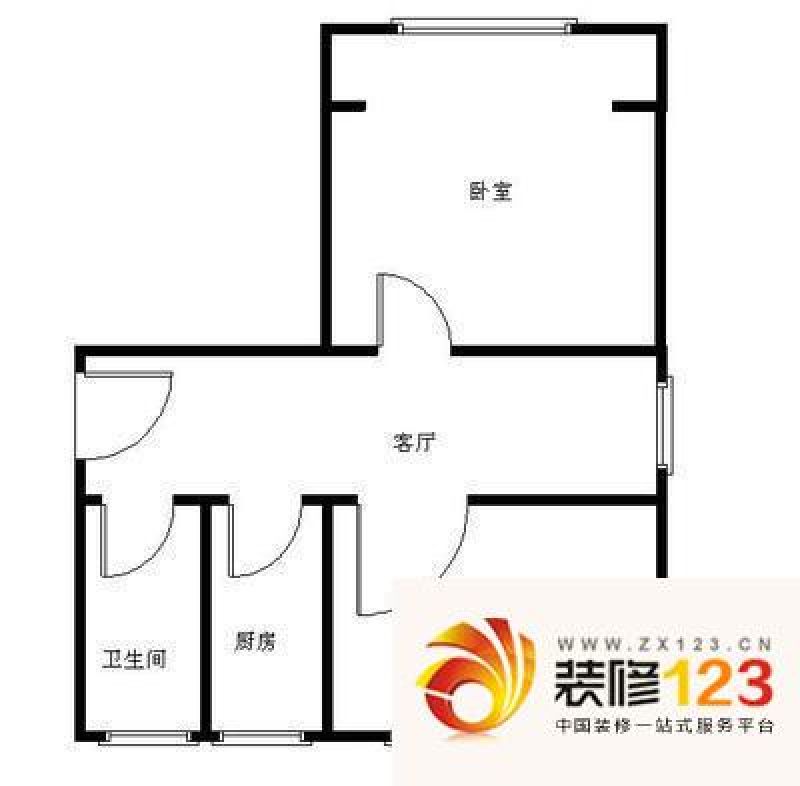 北京北郊医院家属楼北郊医院家属楼 2室 户型图.