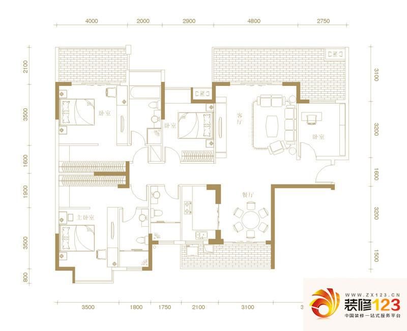 保利国际广场户型图[观洲]e户型.