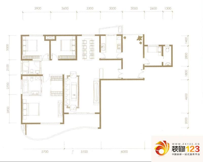 太原华泰御景湾华泰御景湾户型图f户型 4室2厅2.