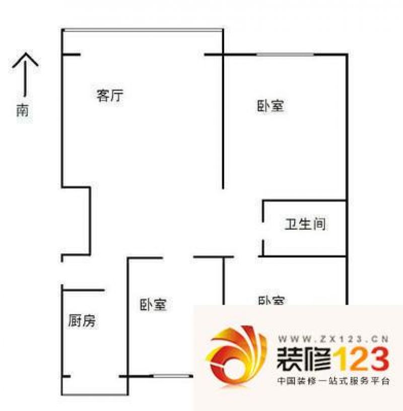 福泽温泉公寓户型图户型图 3室1 .