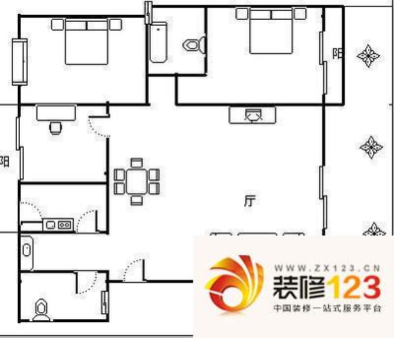 北石道街户型图2室户型图 2室2厅 ...