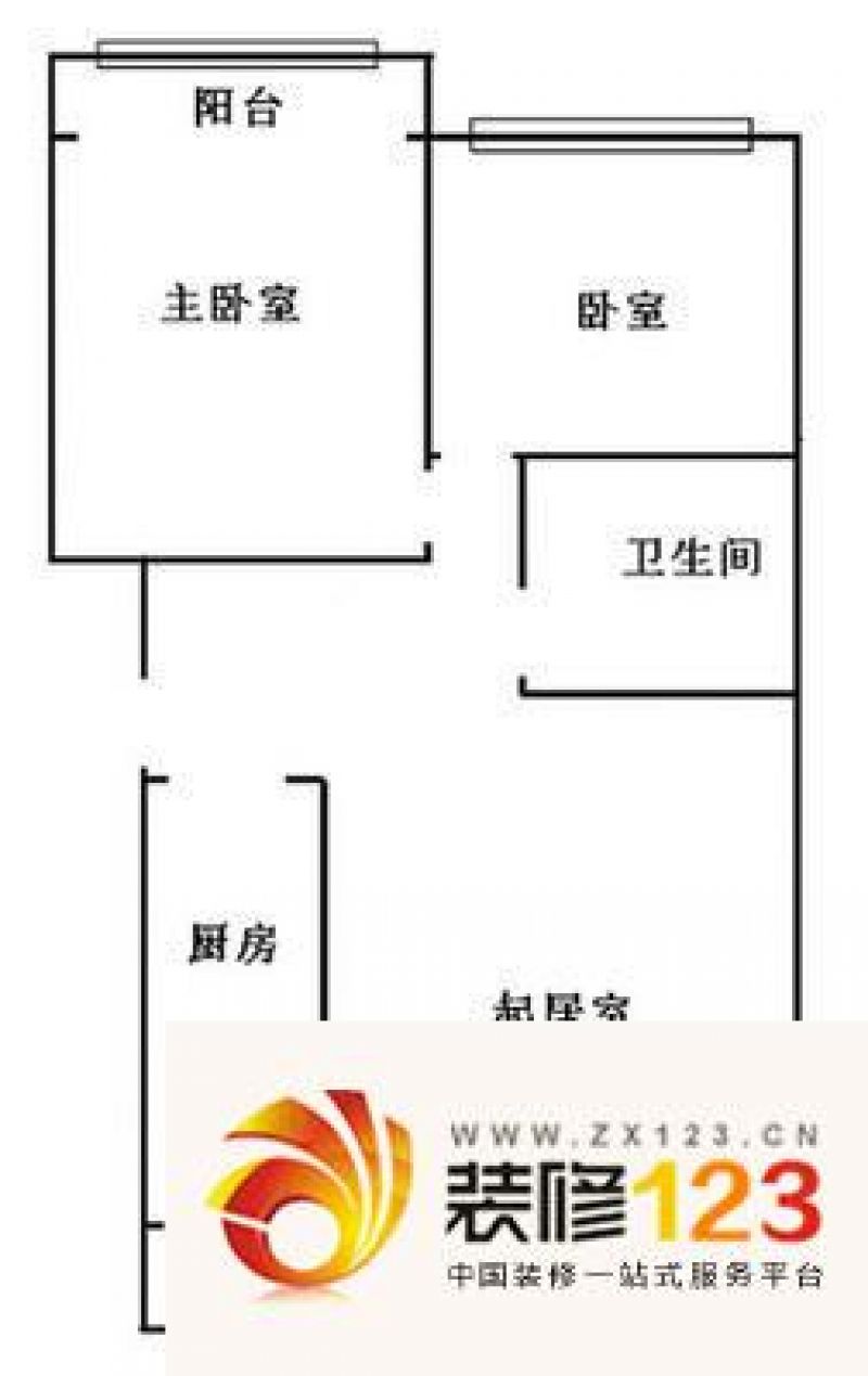 金色家园户型图户型图 2室1厅1卫 .