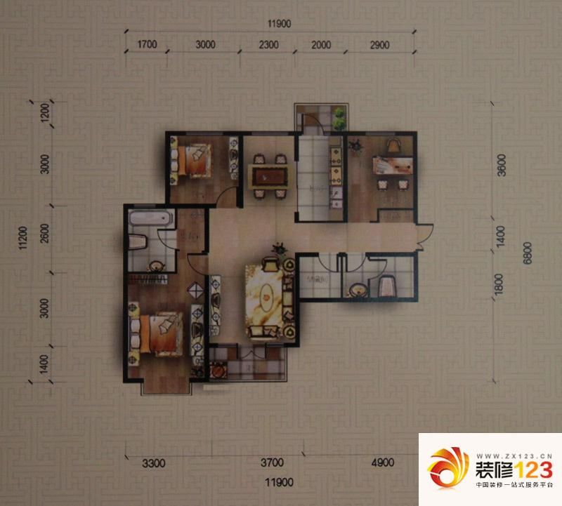 迁安隆鑫传世家隆鑫传世家户型图a1户型 3室2厅2.