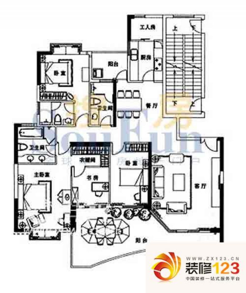 丽江花园丽岛翠堤户型图6座1901 .