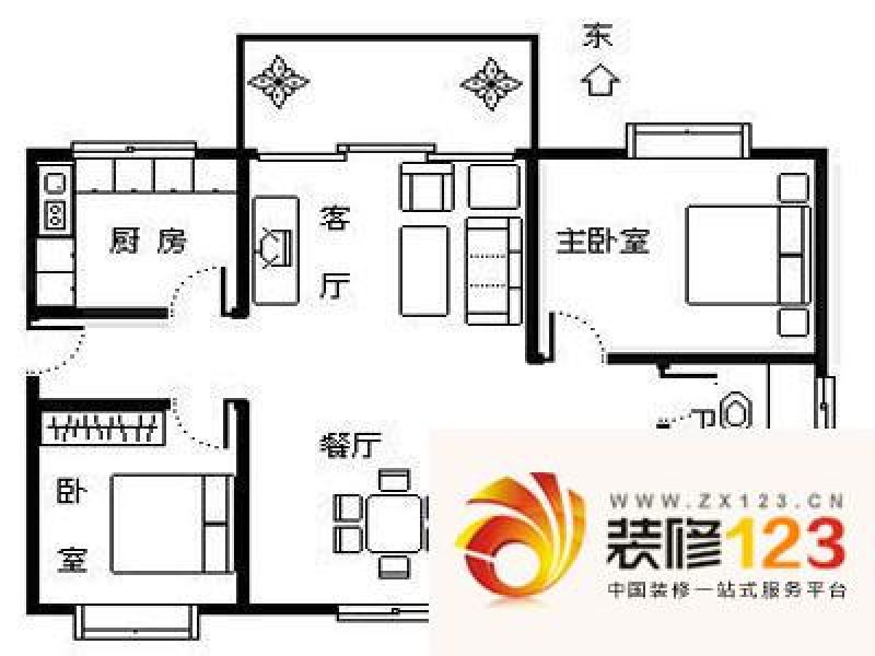 广州东怡新区东雅园东怡新区东雅园户型图3室2厅户型.