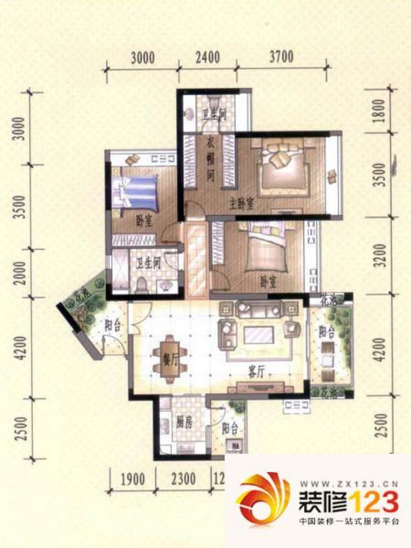 诺德名都3座1梯03户型户型图.