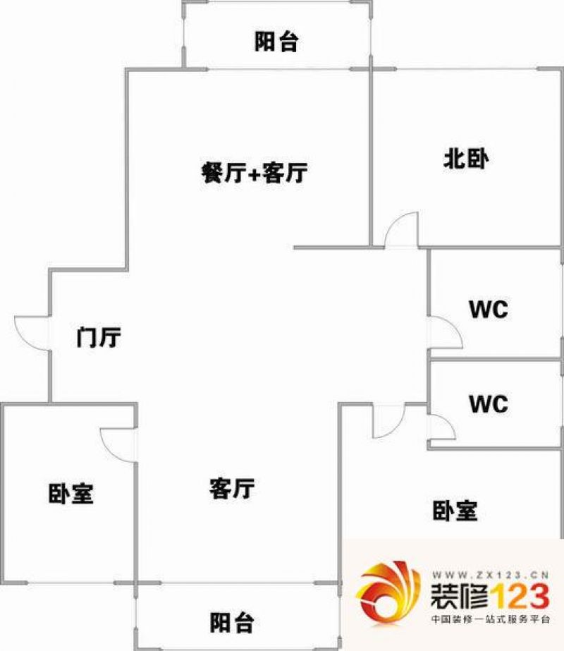 豪森茗家 3室 户型图