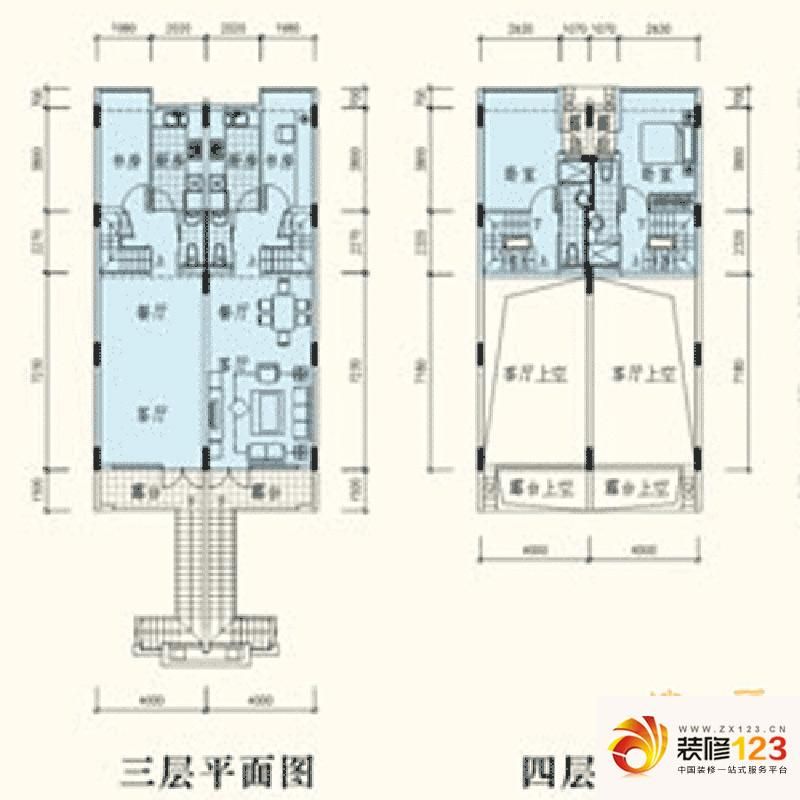 广州逸翠庄园逸翠庄园户型图b期双拼水岸别墅3.