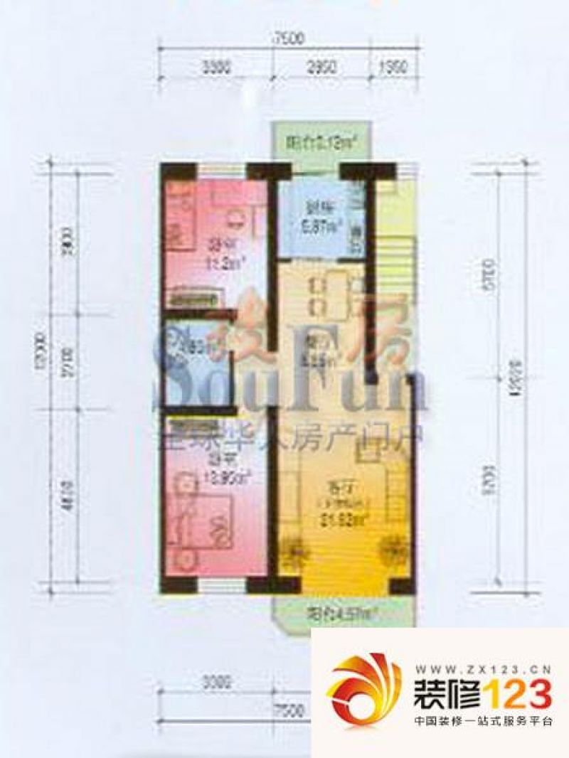 宝来雅居户型图户型图4 2室2厅1 .