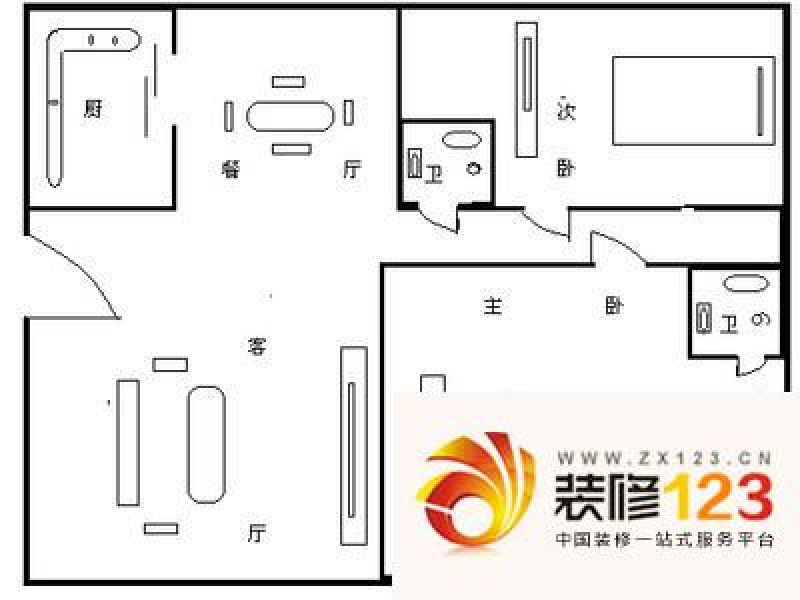 恒达清水园户型图户型图 2室2厅1 ...