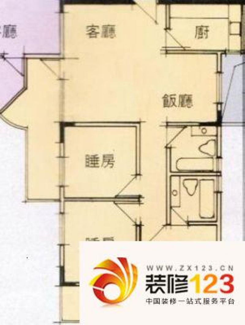 广州珠江花园珠江花园户型图2室2厅户型图 2室.