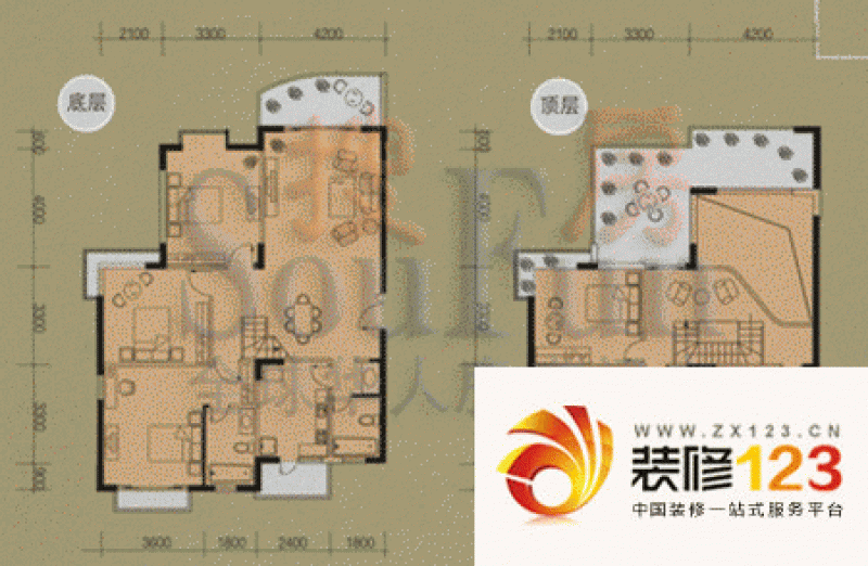 锦绣家园户型图5室2厅3卫1厨 .