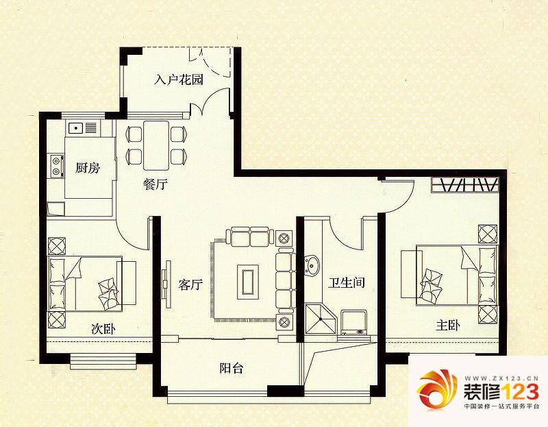 杭州湾世纪城户型图清芷园e户型1 .