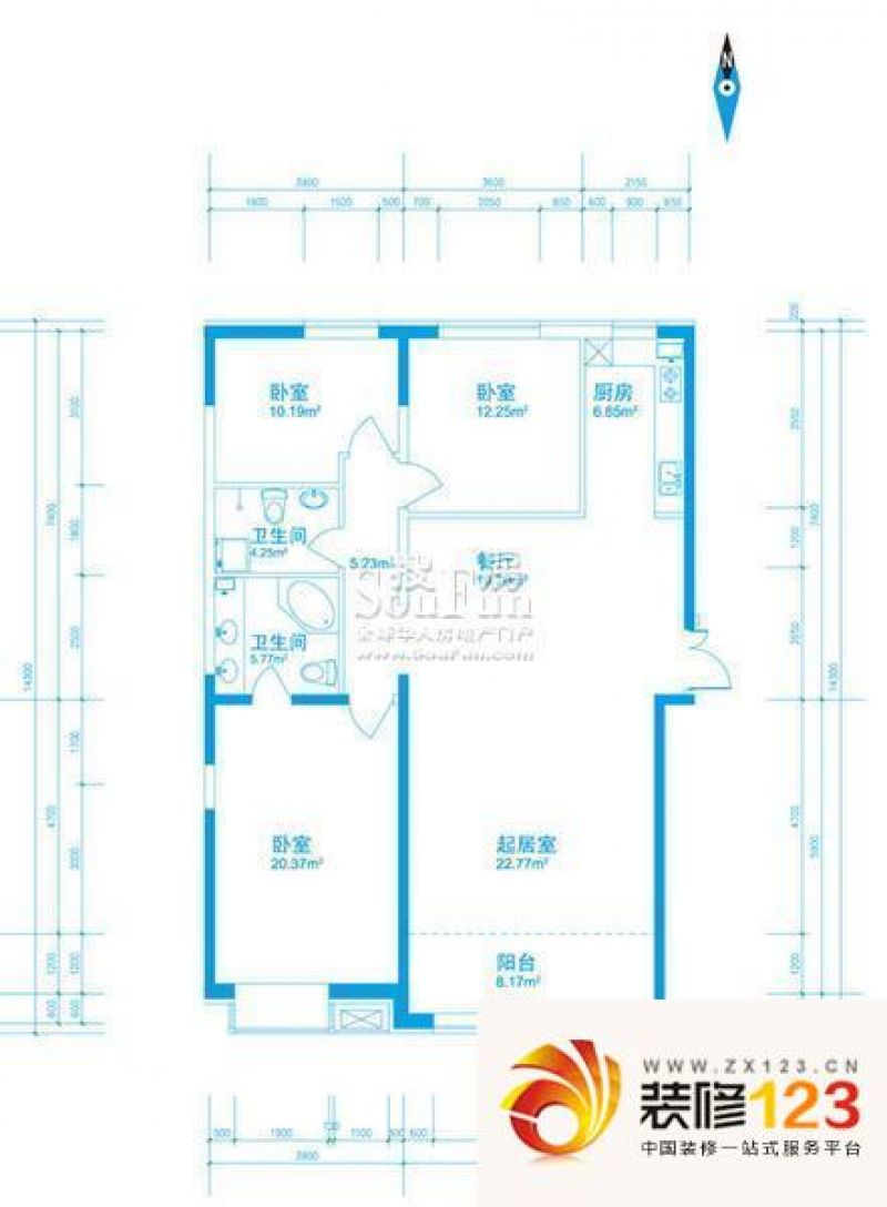 哈尔滨盟科视界盟科视界户型图d户型 2室2厅1卫1 .