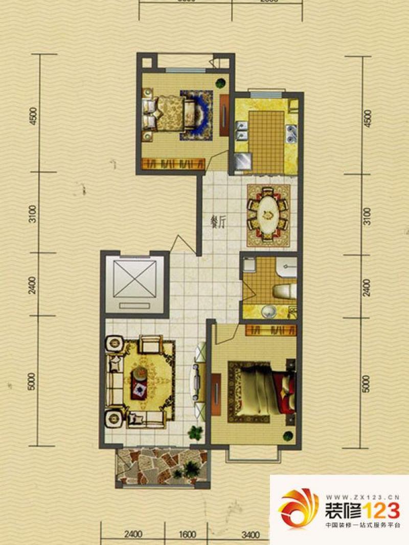 紫御澜庭户型图a户型 3室2厅2卫1 .