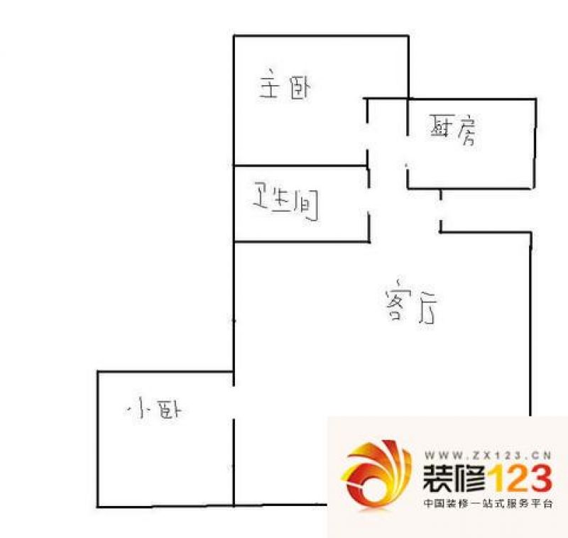 梅里公寓户型图户型图 2室1厅1卫.