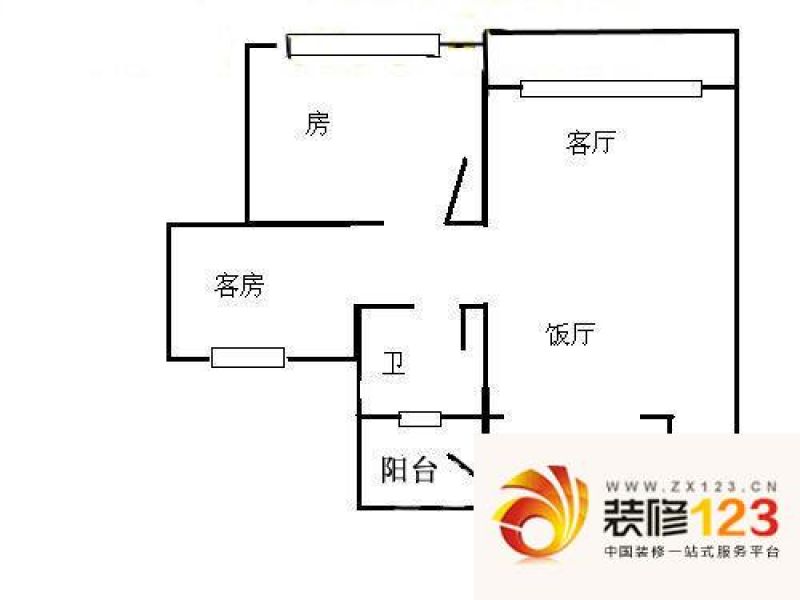 祈福新村蝶舞轩户型图2室2厅户型 .