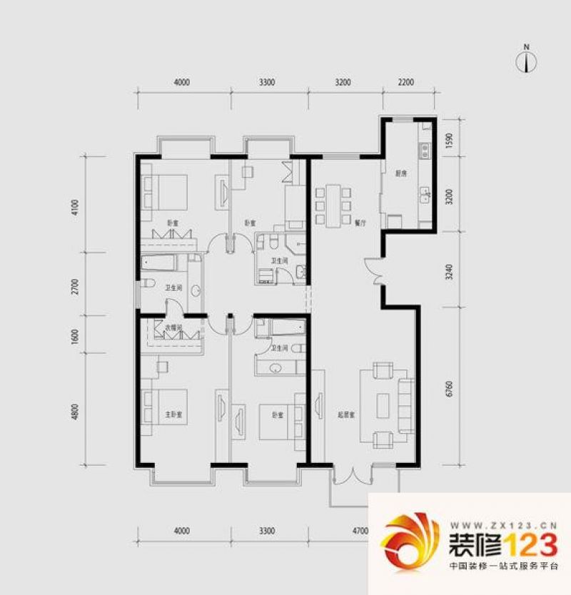 青阳新村 3室 户型图