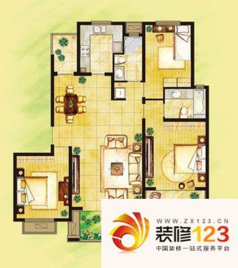 清雅苑户型图3室 户型图 3室2厅2 .