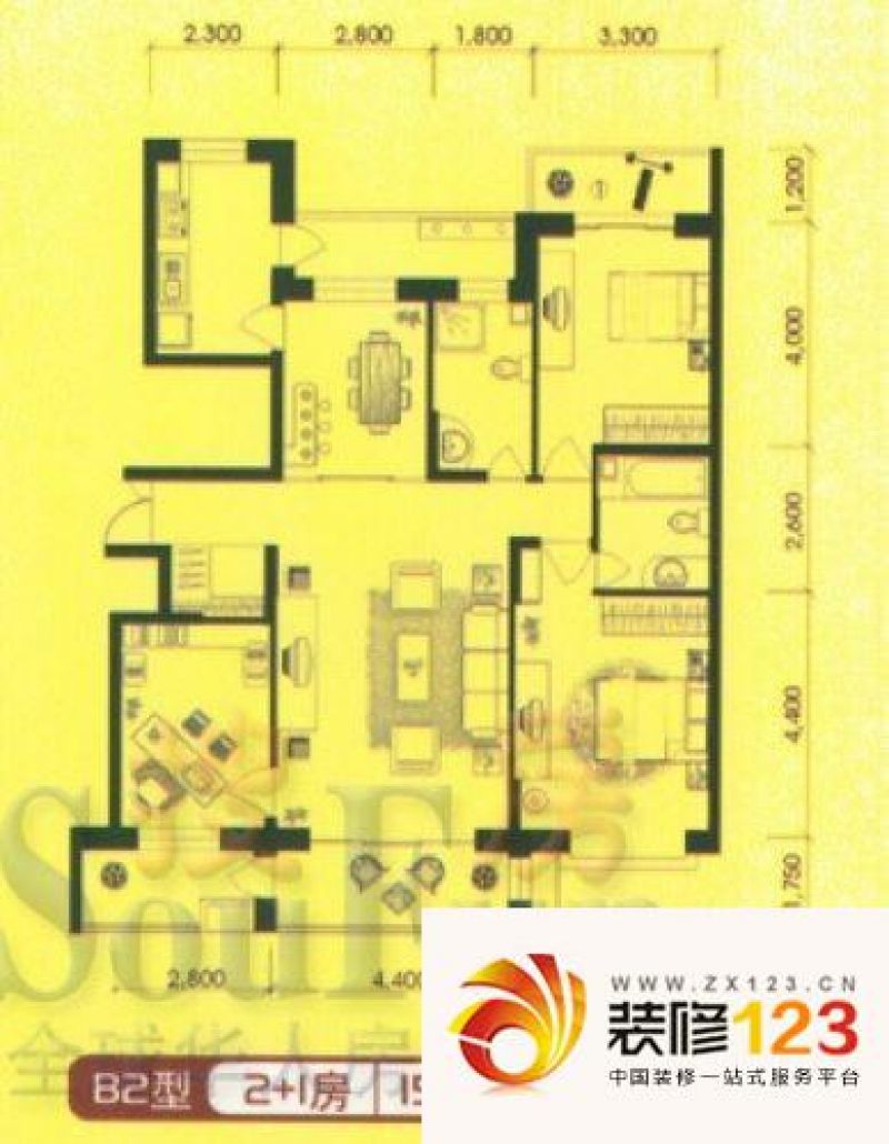 哈尔滨爱建滨江锦园爱建滨江锦园户型图户型图 2室2.