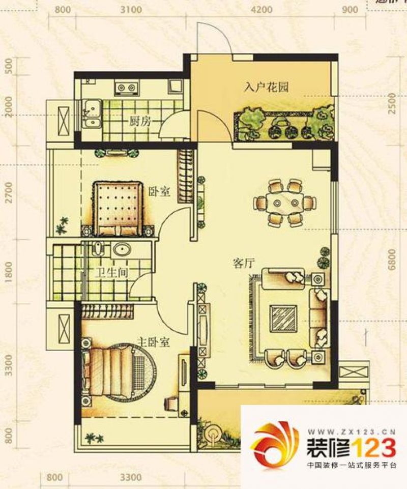 熙龙小镇a户型户型图