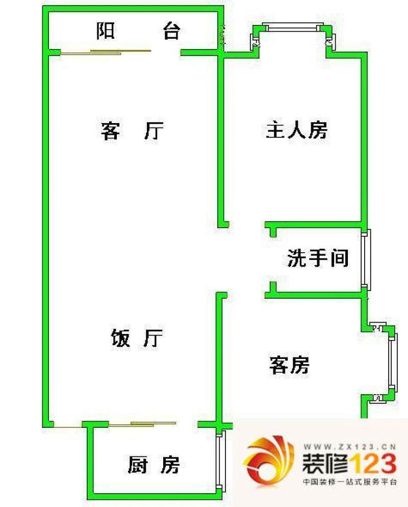 市桥丹桂园户型图2室2厅户型图 2.