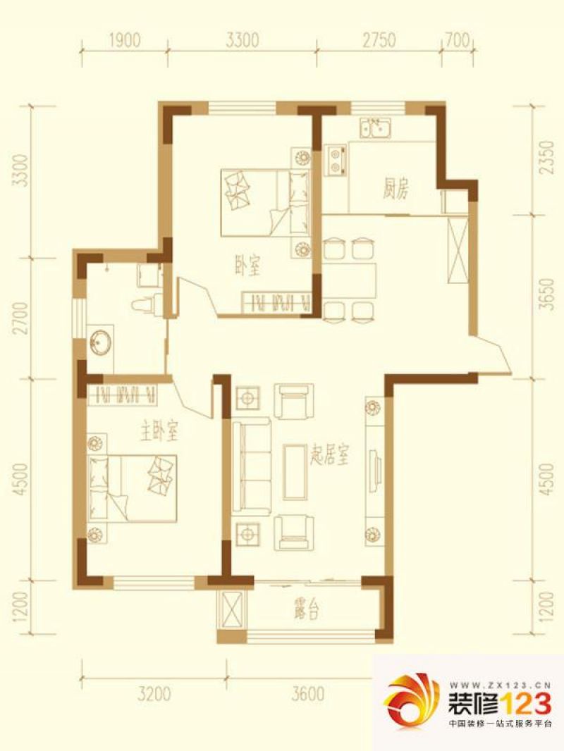 长春中天北湾新城中天北湾新城户型图a1户型图 2室.