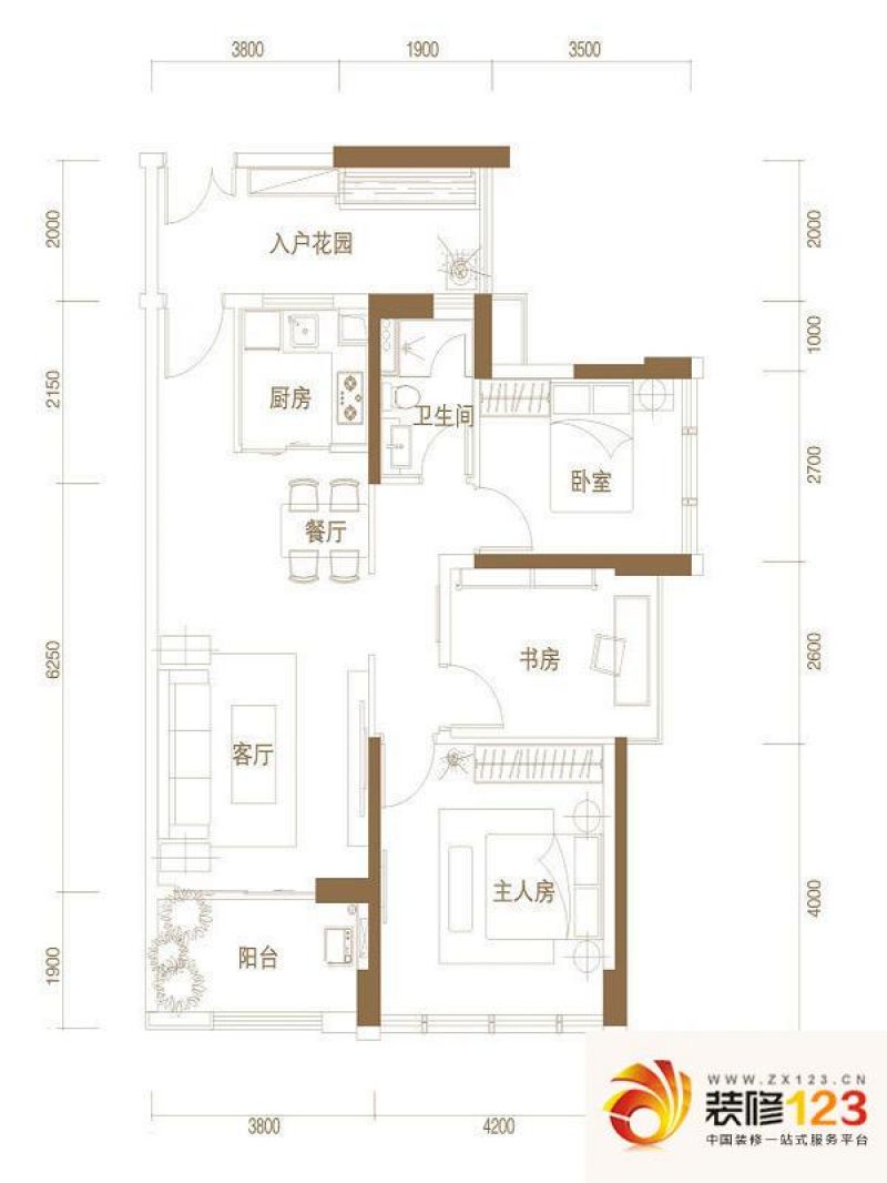 君华新城户型图63,64栋03,04户.