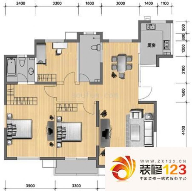 白桦林居户型图户型图 3室2厅2卫 .