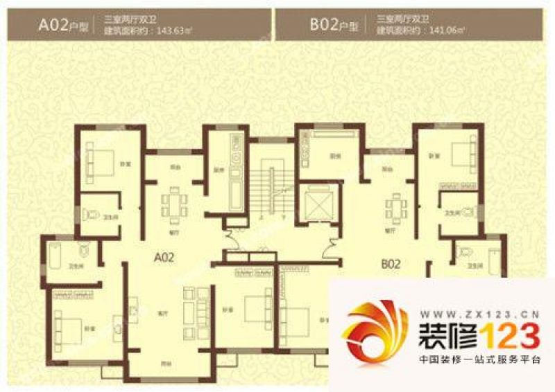 华源贝鸟语城户型图户型图 143.6.