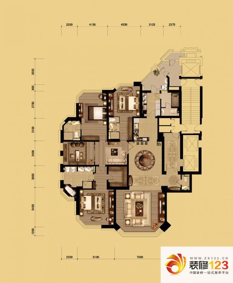 大连一方公馆一方公馆2室户型图(2)户型图.