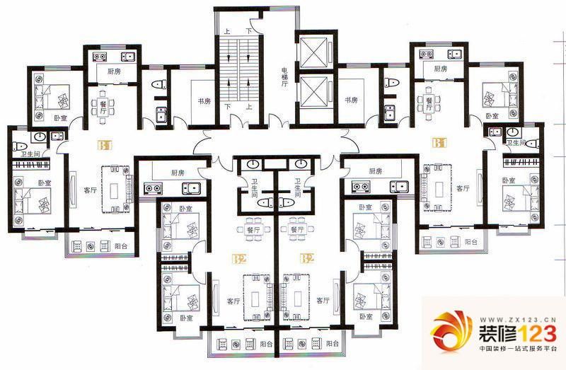 天健水榭花都户型图户型图 2室2.