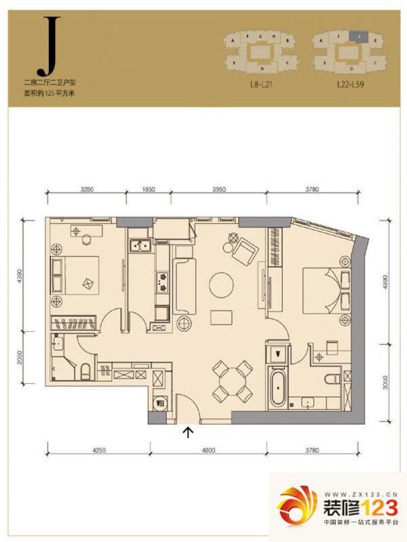 天津·雅颂居b户型户型图 .