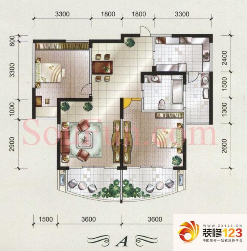 阳光聚宝山庄户型图 户型图 2室 .