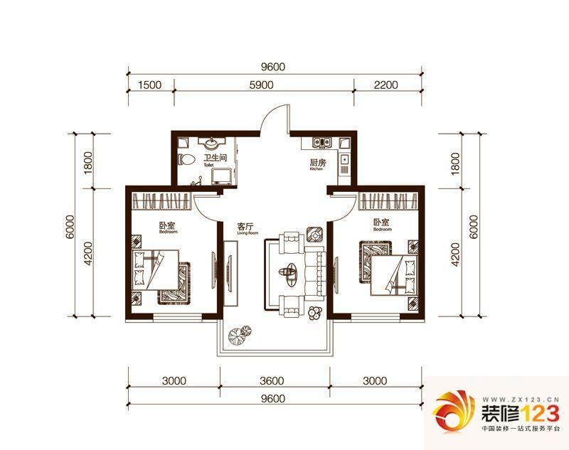 天一朝阳地矿花园户型图C户型图  ...