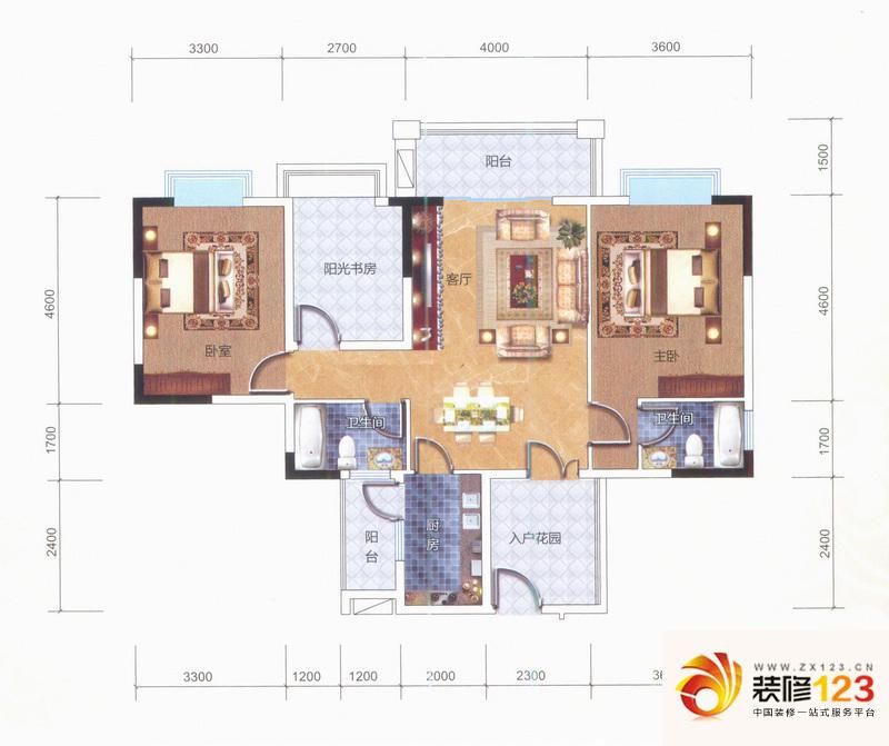 弘诚厚园户型图3―5座A户型 2室2 ...