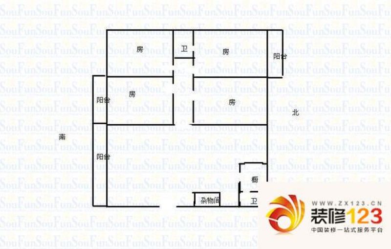 长沙新华联家园新华联家园户型图3室2厅2卫1厨.