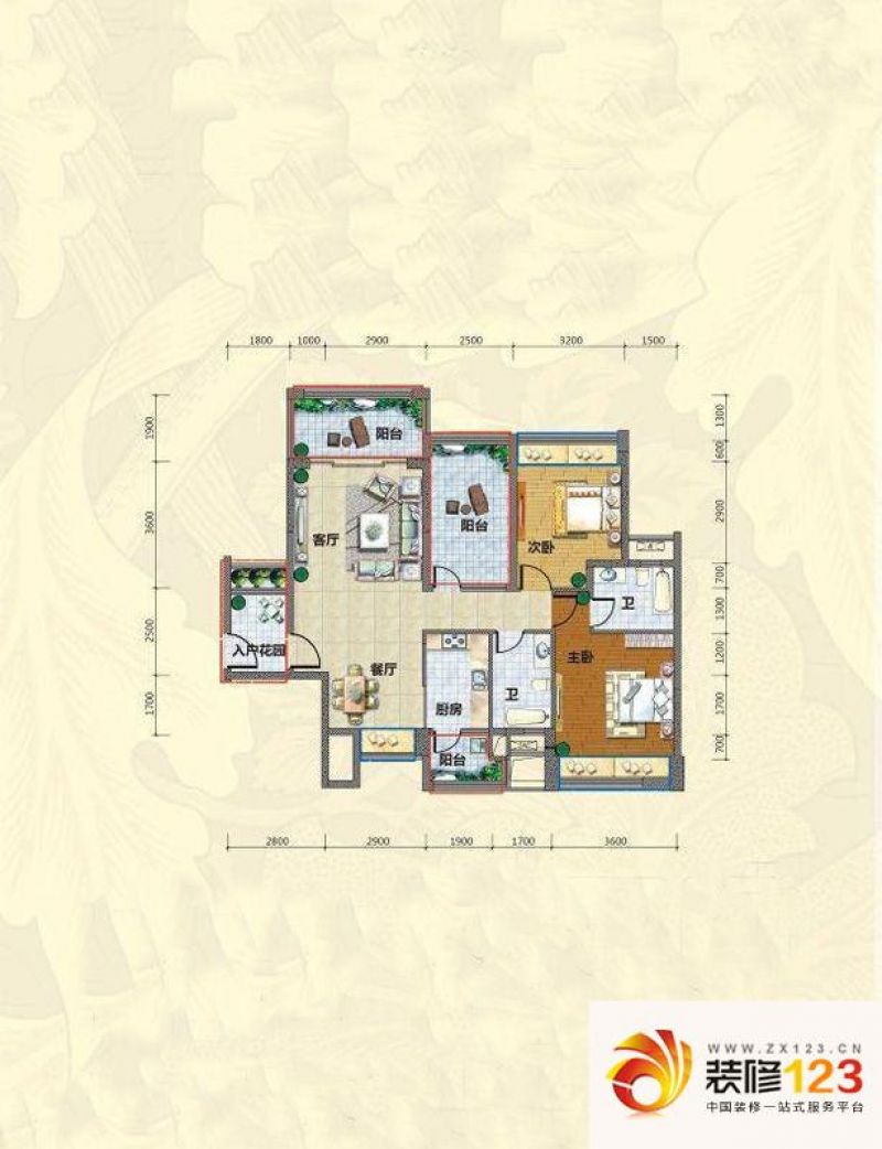 金叶华府户型图3栋110平米户型 3 ...