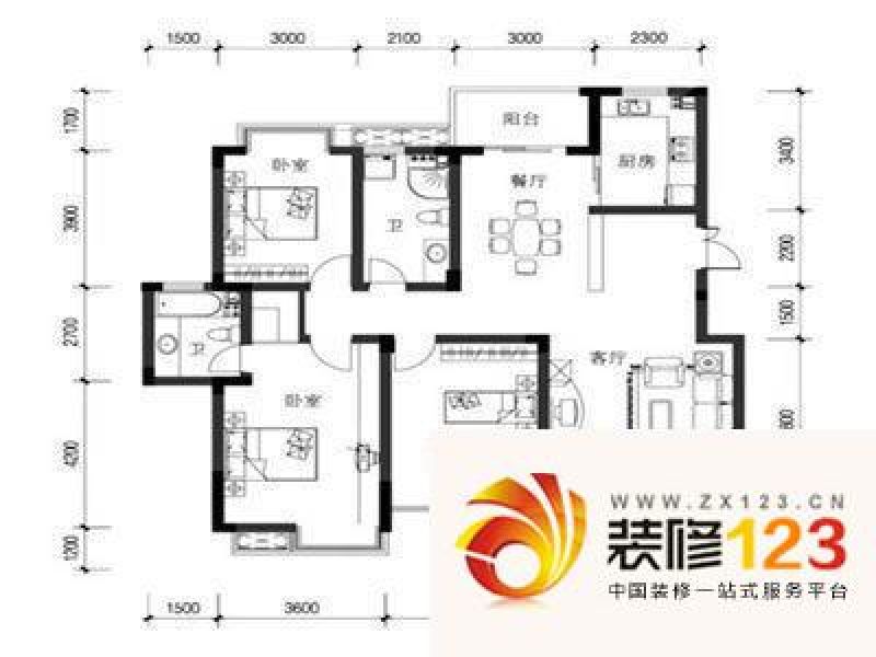 梧桐苑户型图户型1 2室2厅1卫1厨 .