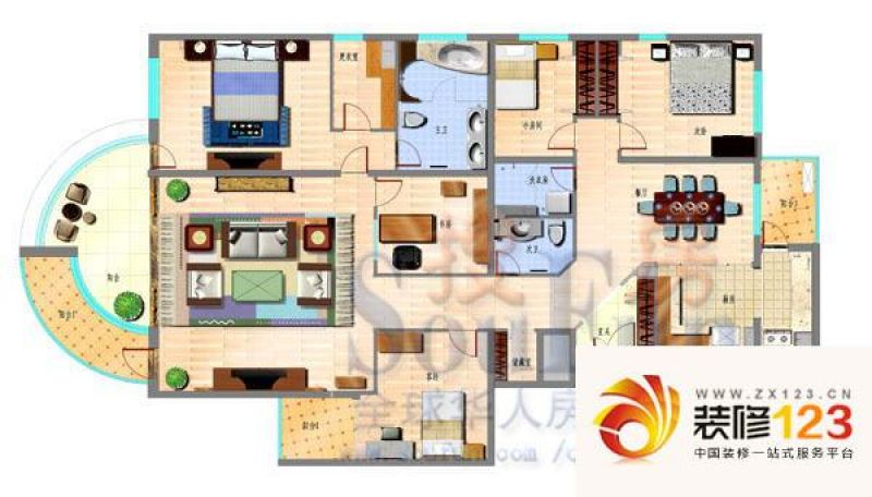 青岛崂山国际花园崂山国际花园户型图c-3户型图 2 .