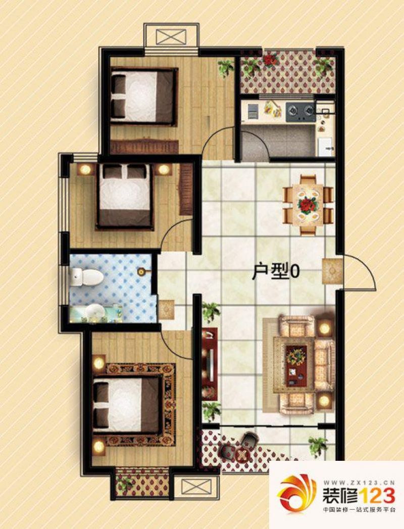 唐山君德城上城君德城上城户型图b反户型 2室2厅 .