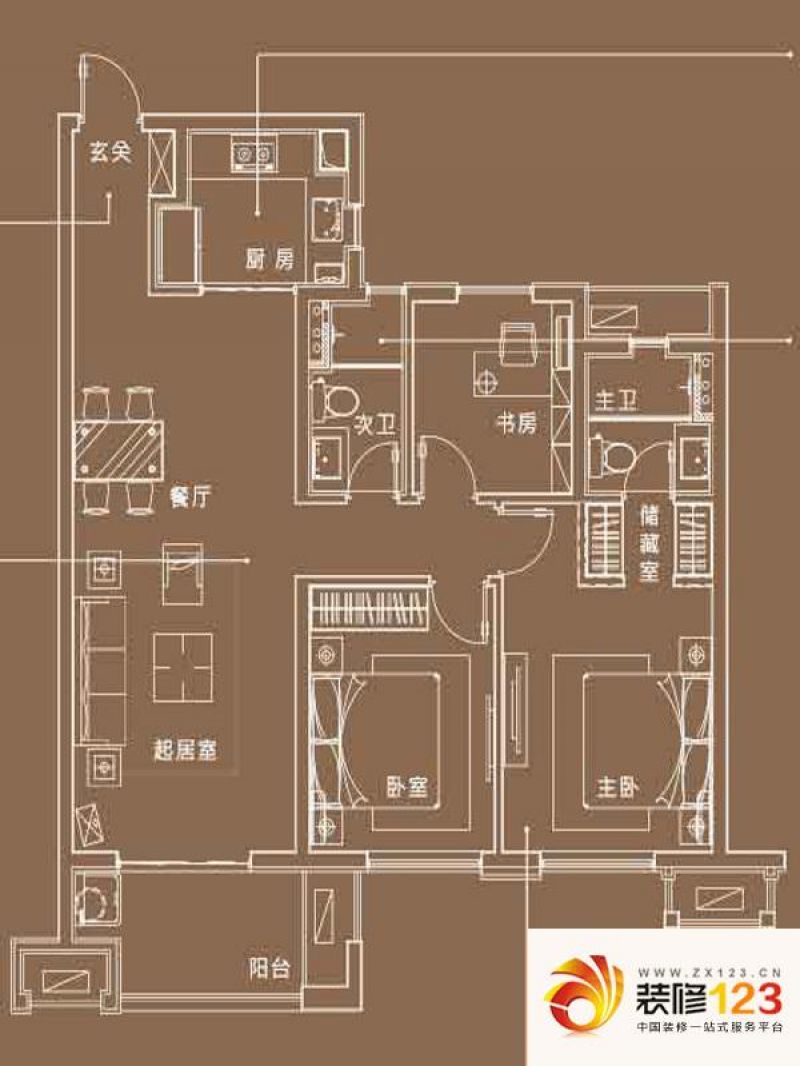 万科森林公园户型图5,6#b2户型.