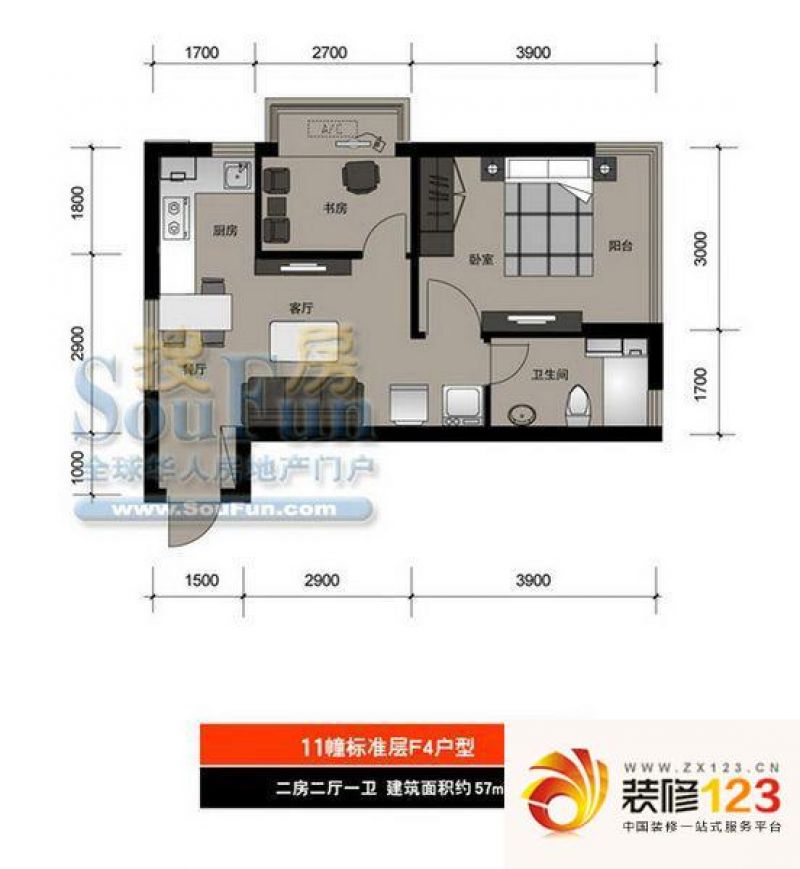 西城年华户型图2室 户型图 2室1.