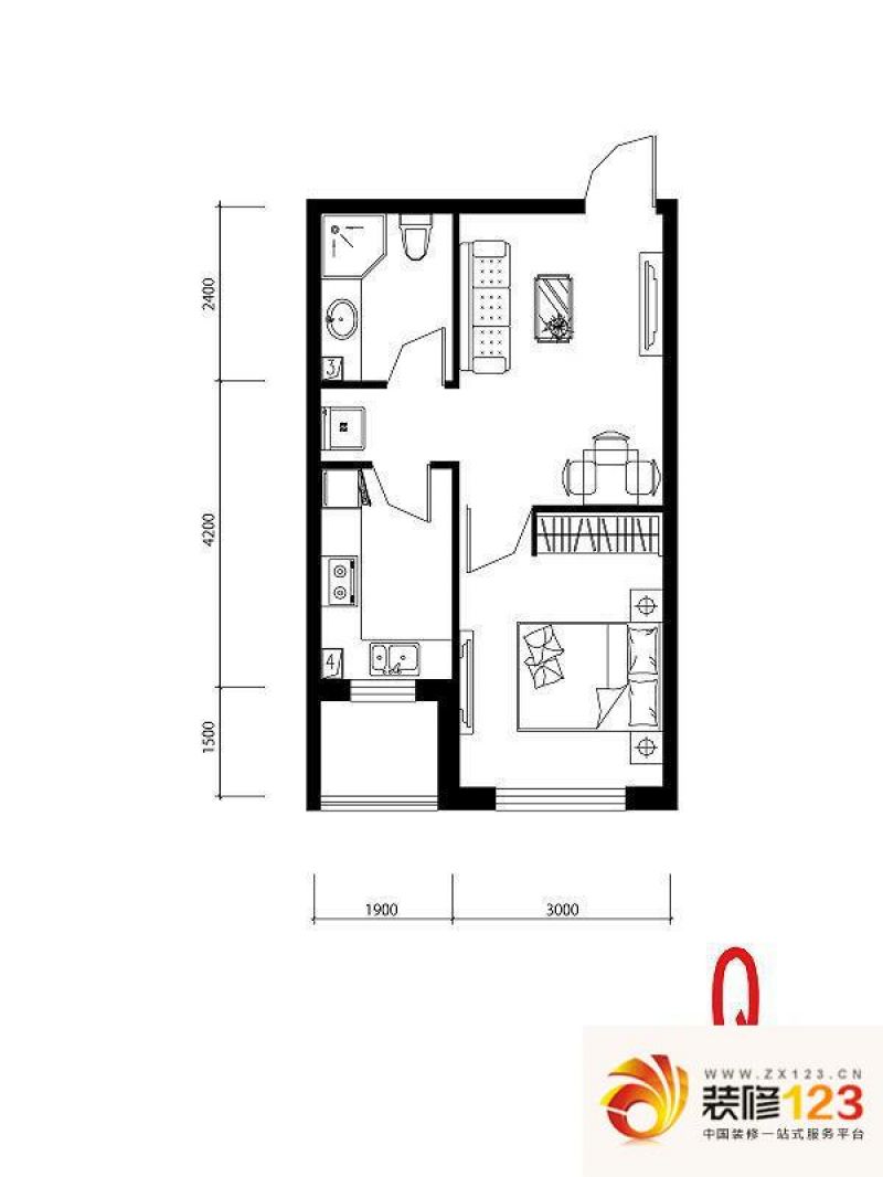 沈阳西城逸景西城逸景户型图a'户型 2室2厅1.