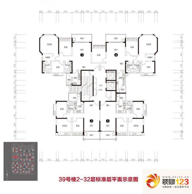 恒大雅苑户型图一期39号楼标准层 .