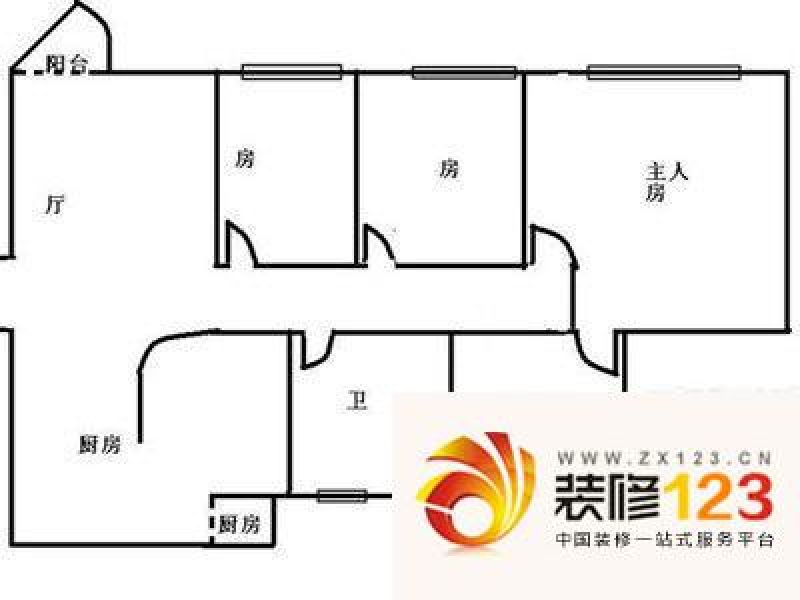 丽江花园康城居户型图2室2厅户型.